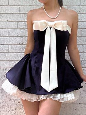 Coquette Structured Mini Dress + Bloomers - Ruffled Organza Petticoat